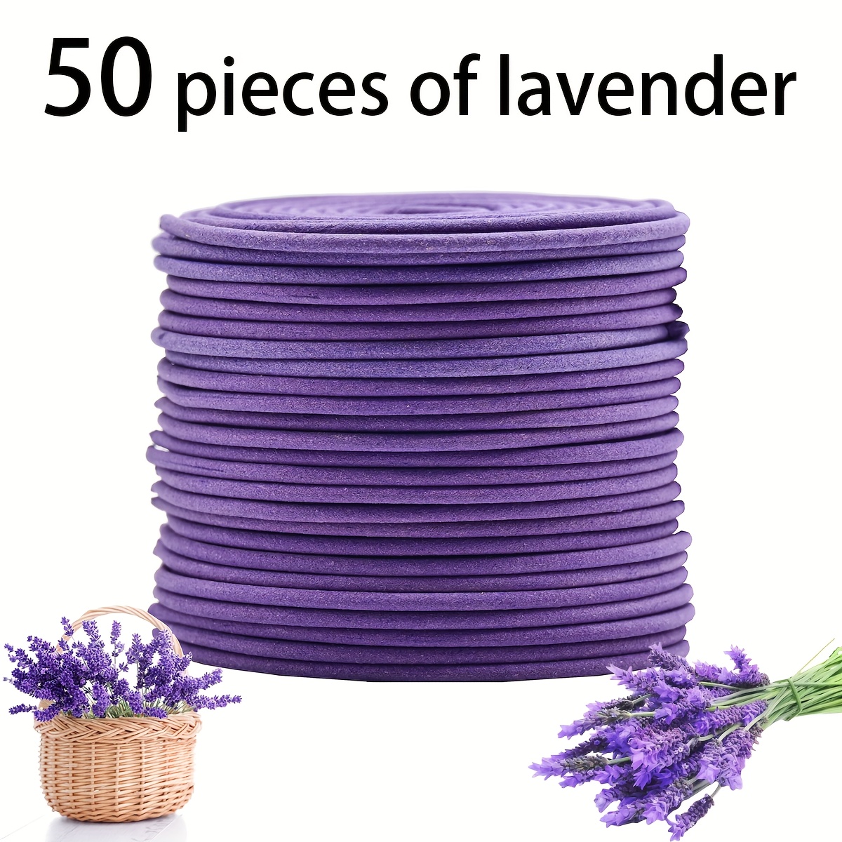 Uv Inhibitor Candle - 50 świece spiralne o zapachu lawendy,