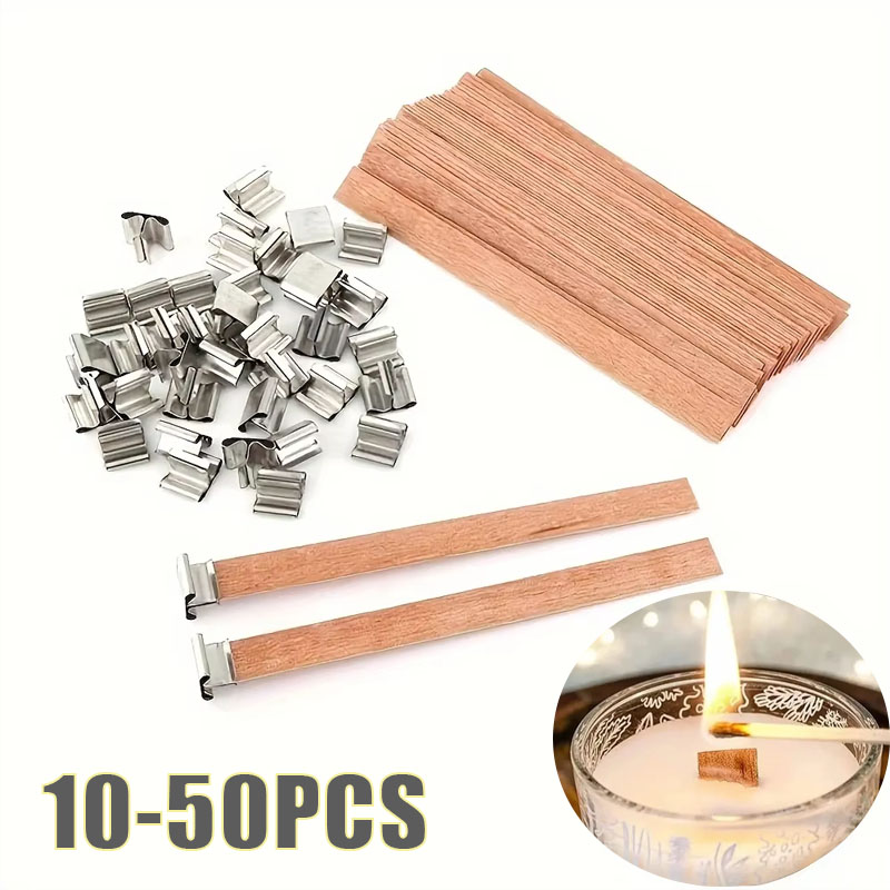 Wood Wick Crackle - 1-5 Sztuk Trzaskających Drewnianych Knotów do