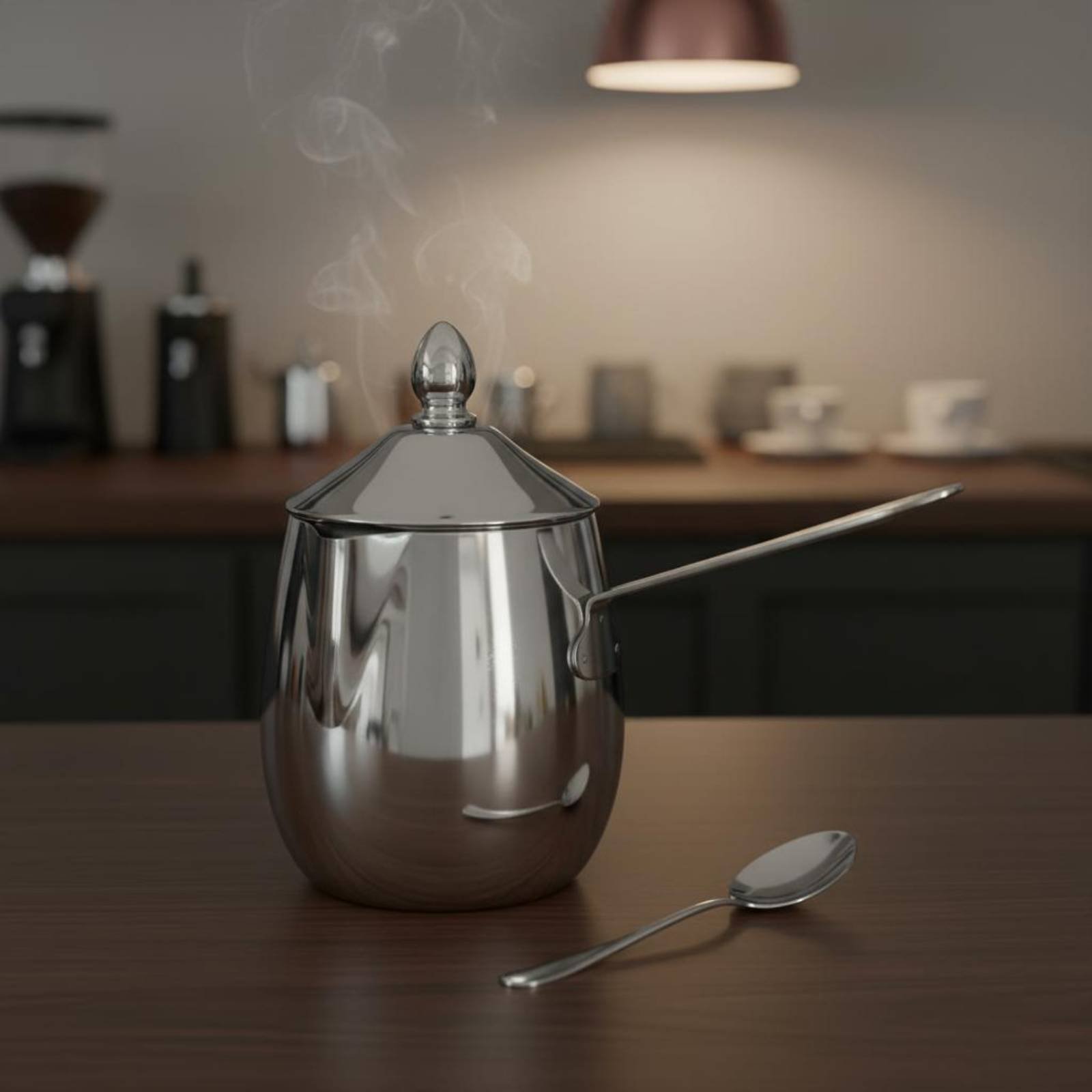 Pour Pot Aluminum - Owalny dzbanek do kawy z pokrywką,
