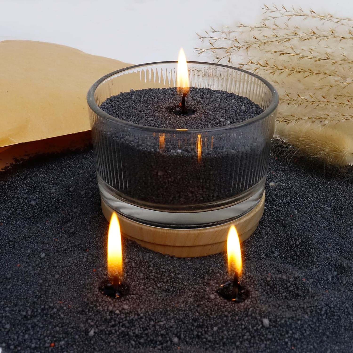Candle Making With Beeswax - Czarny piasek do świec z knotem,