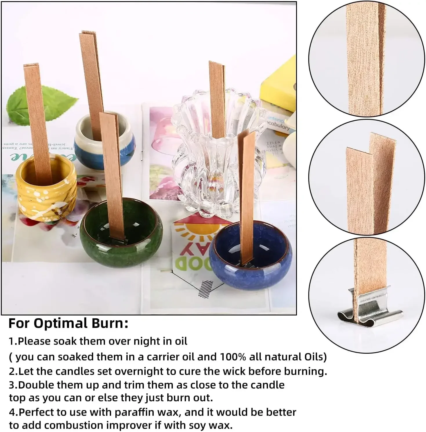 1-5 sztuk naturalnych drewnian – Wood Wick Crackle recenzja i cena